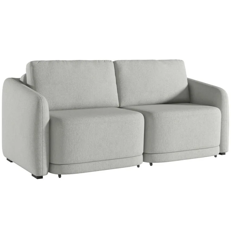 Sofá Cama Para Sala De Estar 2 Lugares 196cm Montserrat K01 Linho Cinza - Lyam Decor - Lyam Decor