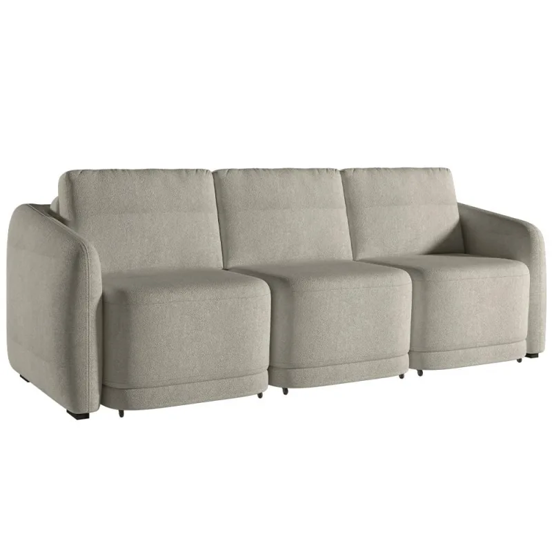 Sofá Cama para Sala de Estar 4 Lugares 336cm Montserrat K01 Bouclê Bege - Lyam Decor - Lyam Decor