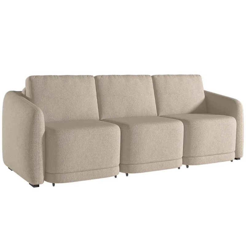 Sofá Cama Para Sala De Estar 4 Lugares 336cm Montserrat K01 Linho Bege - Lyam Decor - Lyam Decor
