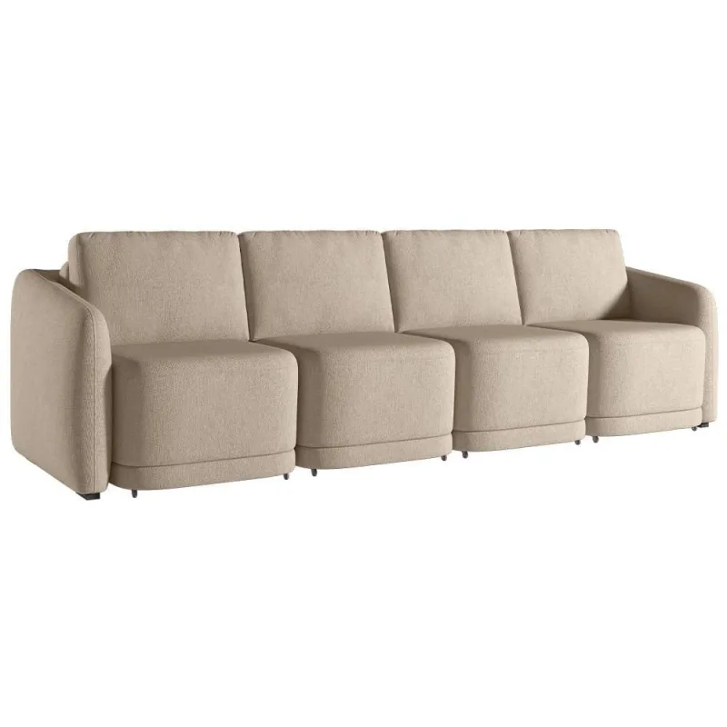 Sofá Cama Para Sala De Estar 4 Lugares 356cm Montserrat K01 Linho Bege - Lyam Decor - Lyam Decor