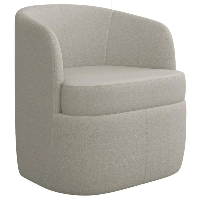 Poltrona Decorativa Giratória para Sala de Estar Siena K01 Bouclê Bege - Lyam Decor - Lyam Decor