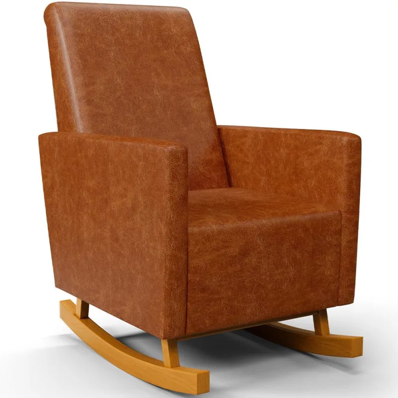 Poltrona de Amamentação com Balanço Ravena W01 Couríssimo Camel - Lyam Decor - Lyam Decor - Bebês