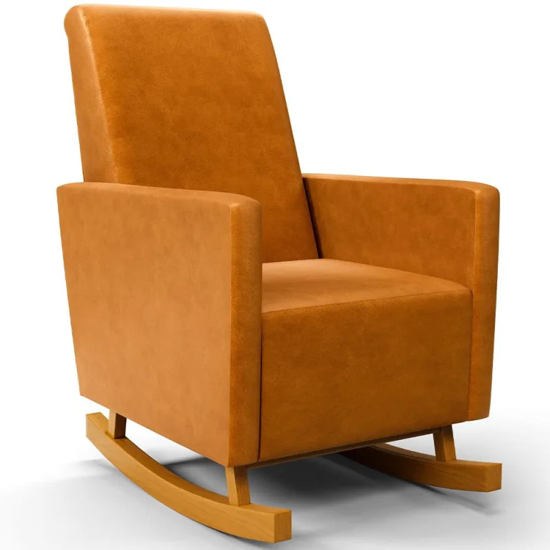 Poltrona de Amamentação com Balanço Ravena W01 Couríssimo Whisky - Lyam Decor - Lyam Decor - Bebês