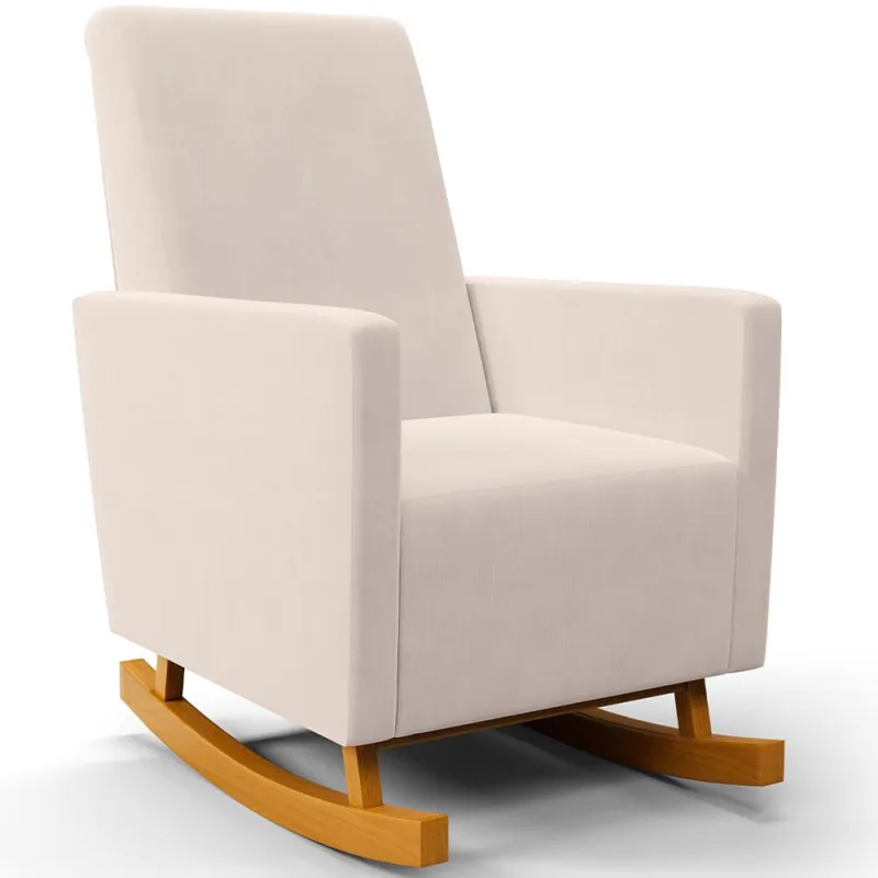Poltrona de Amamentação com Balanço Ravena W01 Suede Bege - Lyam Decor - Lyam Decor - Bebês