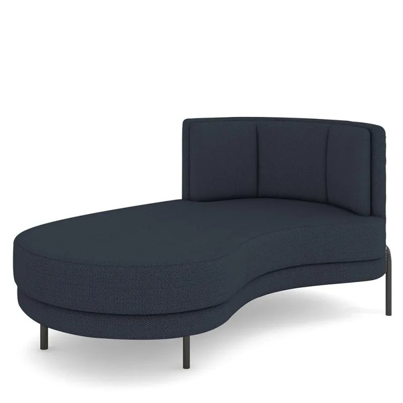 Sofá Chaise Longue Sala de Estar Living Lucca Esquerdo D02 Linho Chumbo D-465 - Lyam Decor - Lyam Decor - Móveis