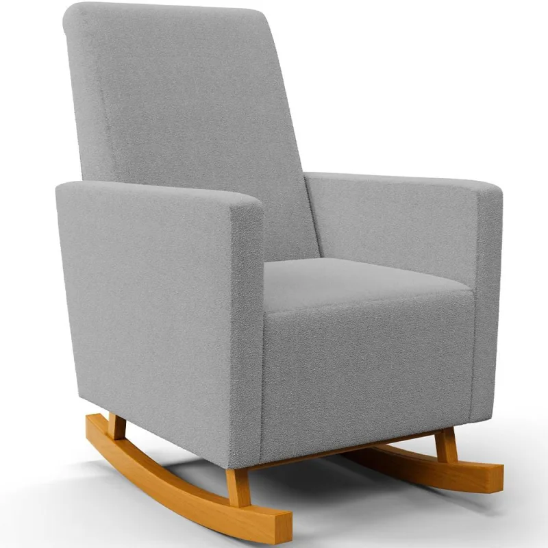 Poltrona de Amamentação com Balanço Ravena W01 Bouclê Cinza - Lyam Decor - Lyam Decor - Bebês