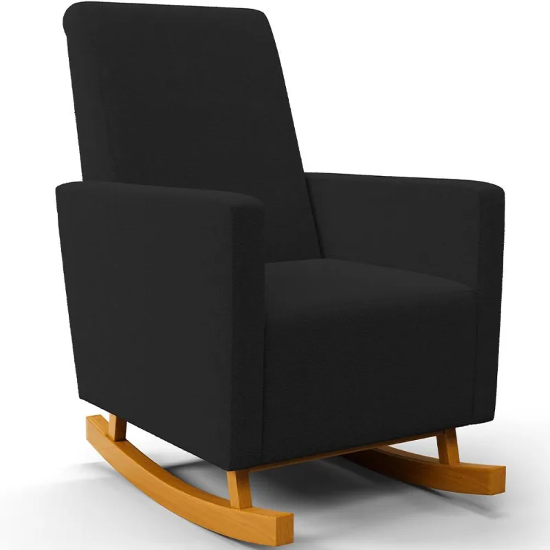 Poltrona de Amamentação com Balanço Ravena W01 Bouclê Preto - Lyam Decor - Lyam Decor - Bebês