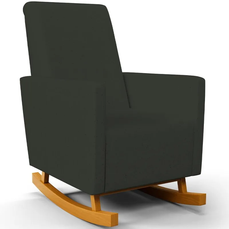 Poltrona de Amamentação com Balanço Ravena W01 Linho Verde Musgo - Lyam Decor - Lyam Decor - Bebês