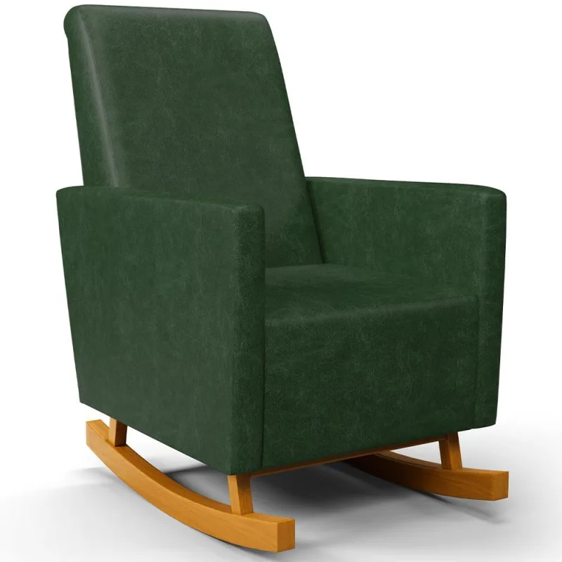 Poltrona de Amamentação com Balanço Ravena W01 Couríssimo Verde Musgo - Lyam Decor - Lyam Decor - Bebês
