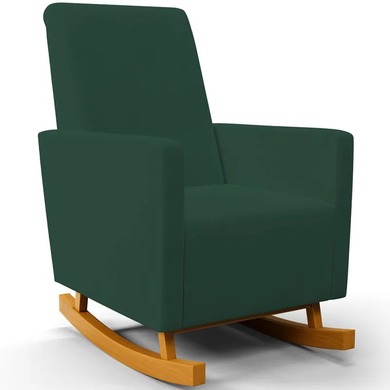 Poltrona de Amamentação com Balanço Ravena W01 Suede Verde  - Lyam Decor - Lyam Decor - Bebês