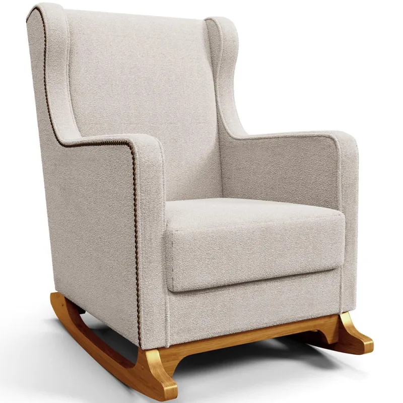 Poltrona de Amamentação com Balanço Mavie L02 Bouclê Creme - Lyam Decor - Lyam Decor - Bebês