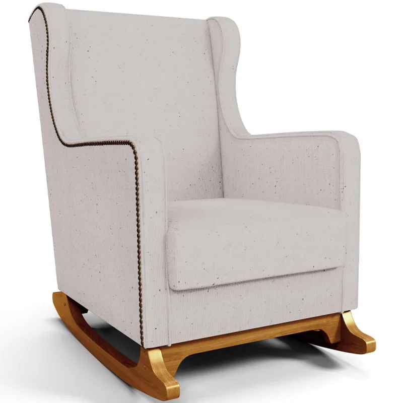 Poltrona de Amamentação com Balanço Mavie L02 Linho Bege - Lyam Decor - Lyam Decor - Bebês