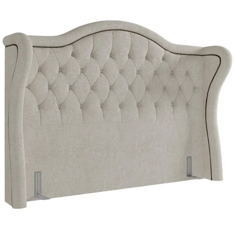 Cabeceira Cama Box Casal 160 cm P05 Lisboa Bouclê Creme - Lyam Decor