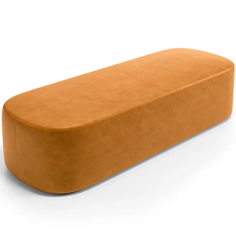 Puff Decorativo Orgânico para Living Quarto 195cm Doha W01 Couríssimo Whisky - Lyam Decor - Lyam Decor