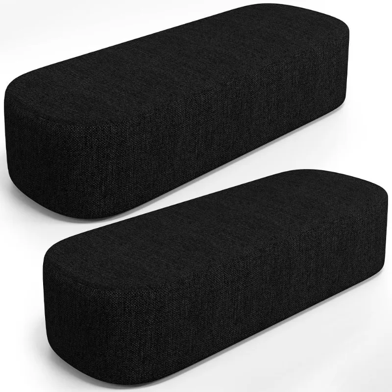 Kit 02 Puffs Decorativos Orgânico para Living Quarto 160cm Doha W01 Linho Chumbo - Lyam Decor - Lyam Decor