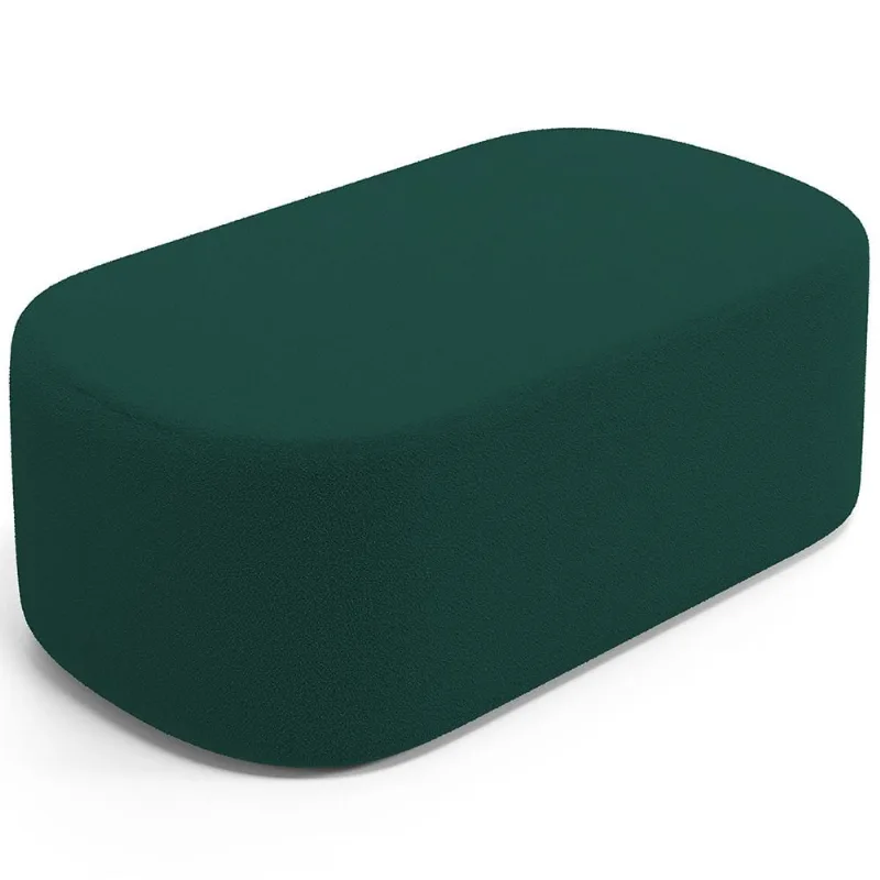 Puff Decorativo Orgânico Para Living Quarto 100cm Doha W01 Bouclê Verde - Lyam Decor - Lyam Decor