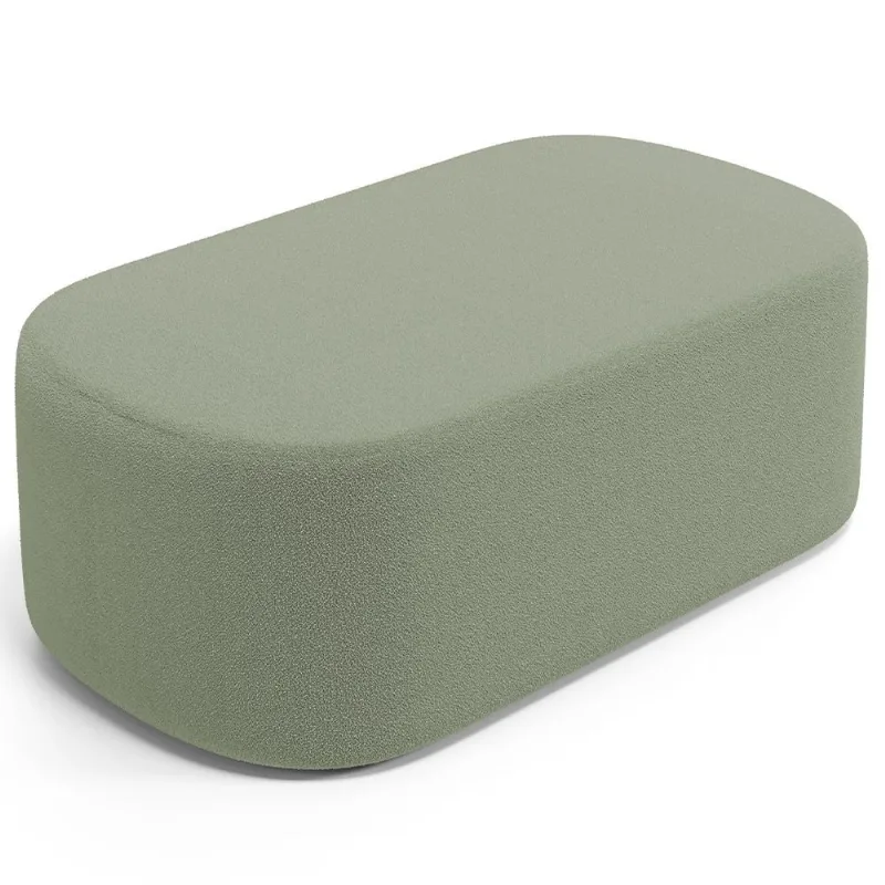 Puff Decorativo Orgânico Para Living Quarto 100cm Doha W01 Bouclê Oliva - Lyam Decor - Lyam Decor