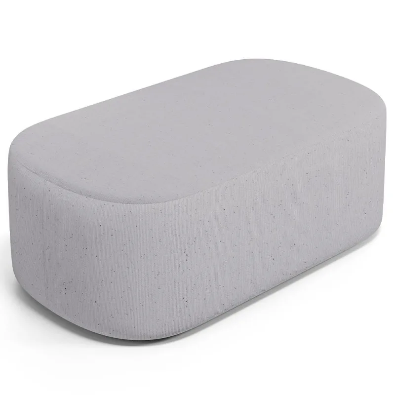 Puff Decorativo Orgânico Para Living Quarto 100cm Doha W01 Linho Cinza - Lyam Decor - Lyam Decor