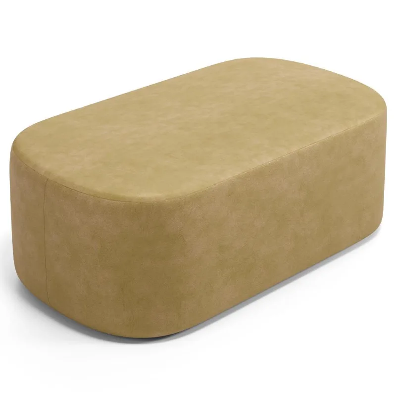 Puff Decorativo Orgânico Para Living Quarto 100cm Doha W01 Couríssimo Fendi - Lyam Decor - Lyam Decor