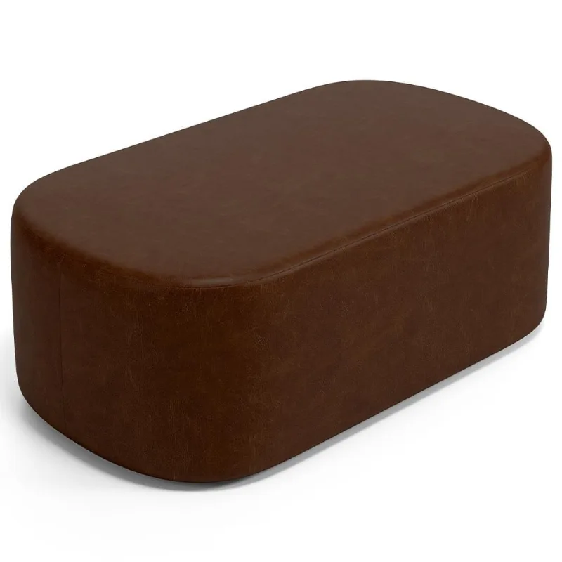 Puff Decorativo Orgânico Para Living Quarto 100cm Doha W01 Couríssimo Marrom - Lyam Decor - Lyam Decor