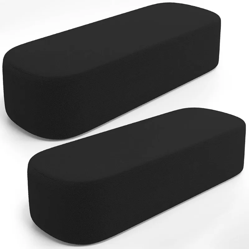 Kit 02 Puffs Decorativos Orgânicos Para Living Quarto 140cm Doha W01 Bouclê Preto - Lyam Decor - Lyam Decor