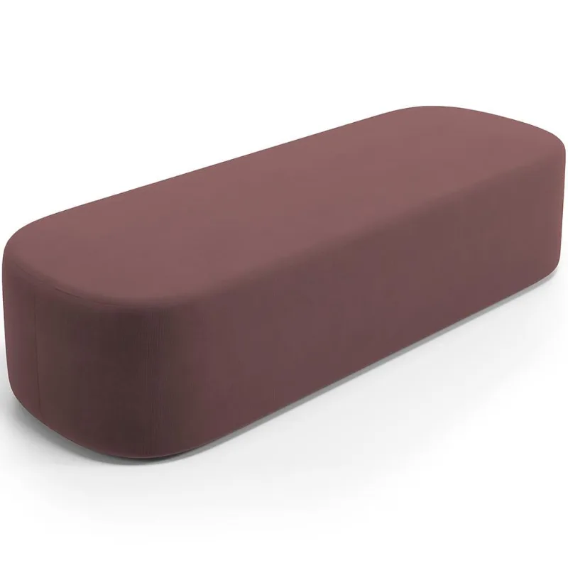 Puff Decorativo Orgânico Para Living Quarto 160cm Doha W01 Suede Rosê - Lyam Decor - Lyam Decor