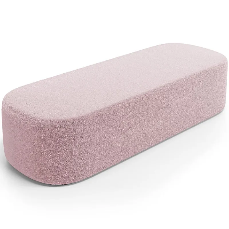Puff Decorativo Orgânico Para Living Quarto 195cm Doha W01 Bouclê Rose - Lyam Decor