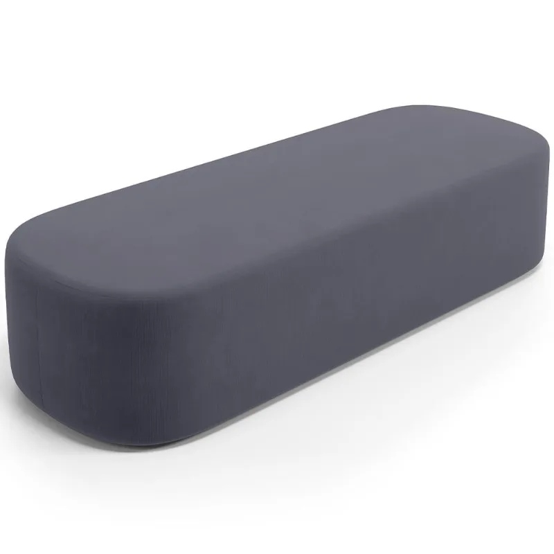 Puff Decorativo Orgânico Para Living Quarto 195cm Doha W01 Suede Cinza - Lyam Decor