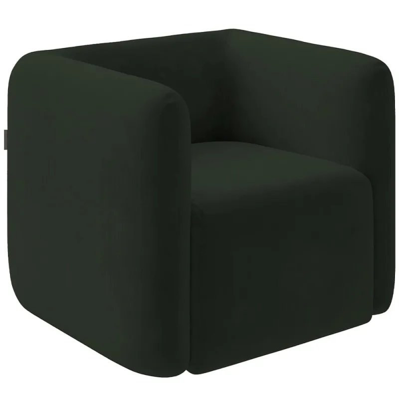 Poltrona Decorativa Para Sala de Estar Fixa Living Peônia K01 Veludo Verde - Lyam Decor - Lyam Decor - Móveis
