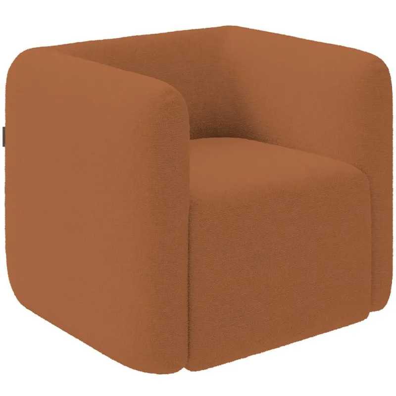 Poltrona Decorativa Para Sala de Estar Fixa Living Peônia K01 Bouclê Mostarda - Lyam Decor - Lyam Decor - Móveis