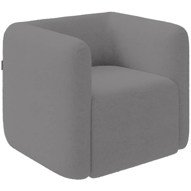 Poltrona Decorativa Para Sala de Estar Fixa Living Peônia K01 Bouclê Cinza - Lyam Decor - Lyam Decor