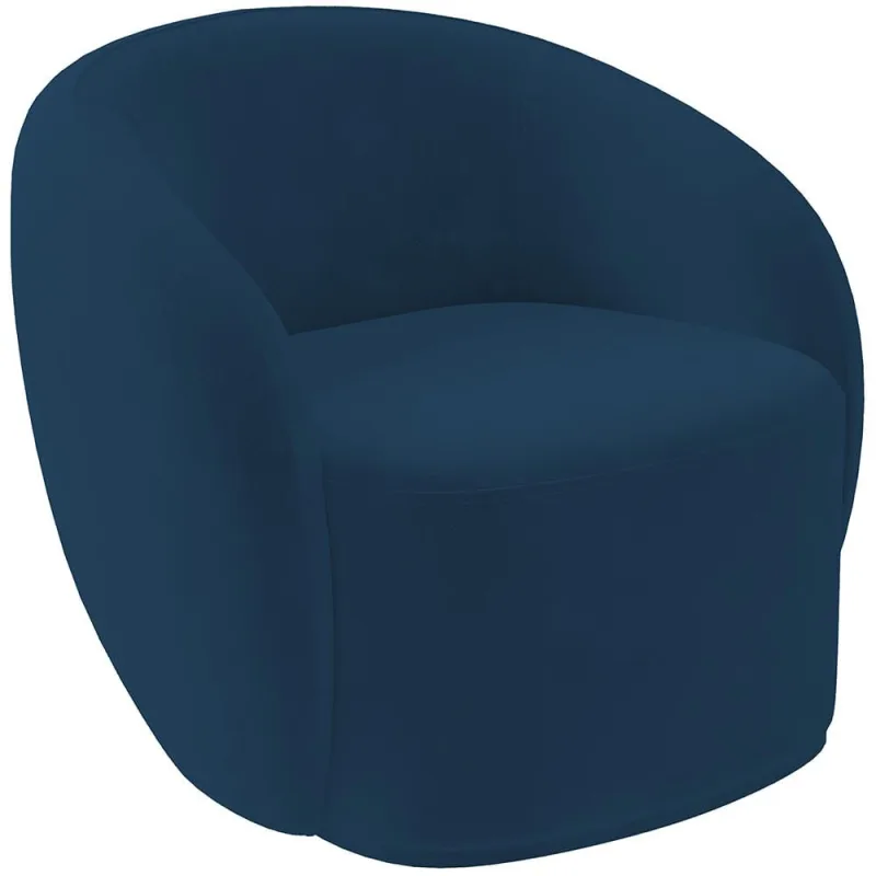 Poltrona Decorativa Para Sala de Estar Living Gliese K01 Veludo Azul Marinho - Lyam Decor - Lyam Decor - Móveis