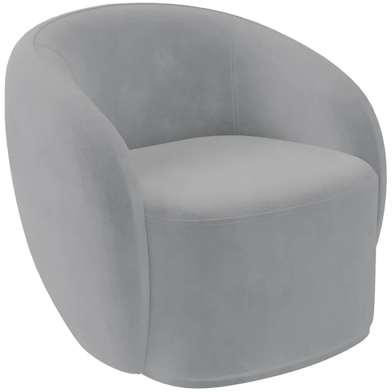 Poltrona Decorativa Para Sala de Estar Living Gliese K01 Veludo Cinza - Lyam Decor - Lyam Decor - Móveis