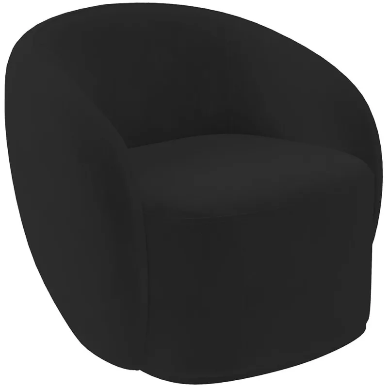Poltrona Decorativa Para Sala de Estar Living Gliese K01 Veludo Preto - Lyam Decor - Lyam Decor - Móveis