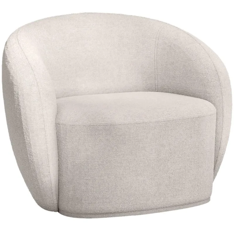 Poltrona Decorativa Para Sala de Estar Living Gliese K01 Bouclê Creme - Lyam Decor - Lyam Decor - Móveis