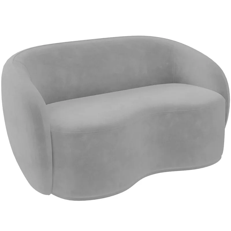 Sofá 3 Lugares 160cm Sala de Estar Living Oscar K01 Veludo Cinza - Lyam Decor - Lyam Decor - Móveis