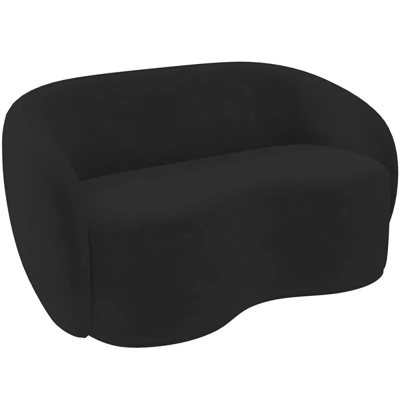 Sofá 3 Lugares 160cm Sala de Estar Living Oscar K01 Veludo Preto - Lyam Decor - Lyam Decor - Móveis