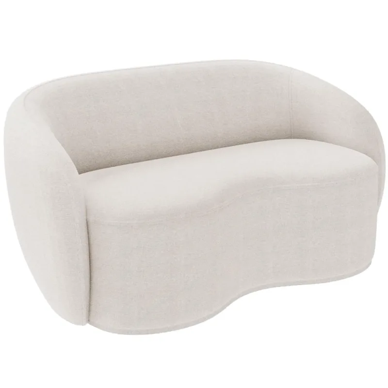 Sofá 3 Lugares 160cm Sala de Estar Living Oscar K01 Bouclê Creme - Lyam Decor - Lyam Decor - Móveis