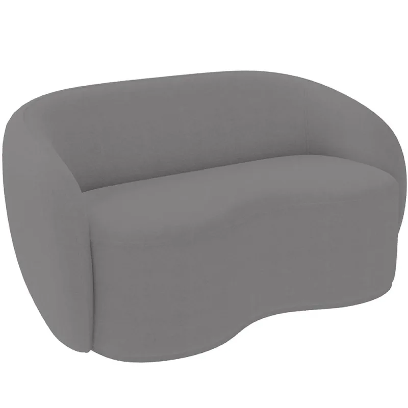 Sofá 3 Lugares 160cm Sala de Estar Living Oscar K01 Bouclê Cinza - Lyam Decor - Lyam Decor