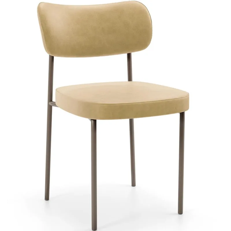 Cadeira Decorativa Sala De Jantar Melina Base Arena L02 Couríssimo Fendi - Lyam Decor - Lyam Decor - Móveis