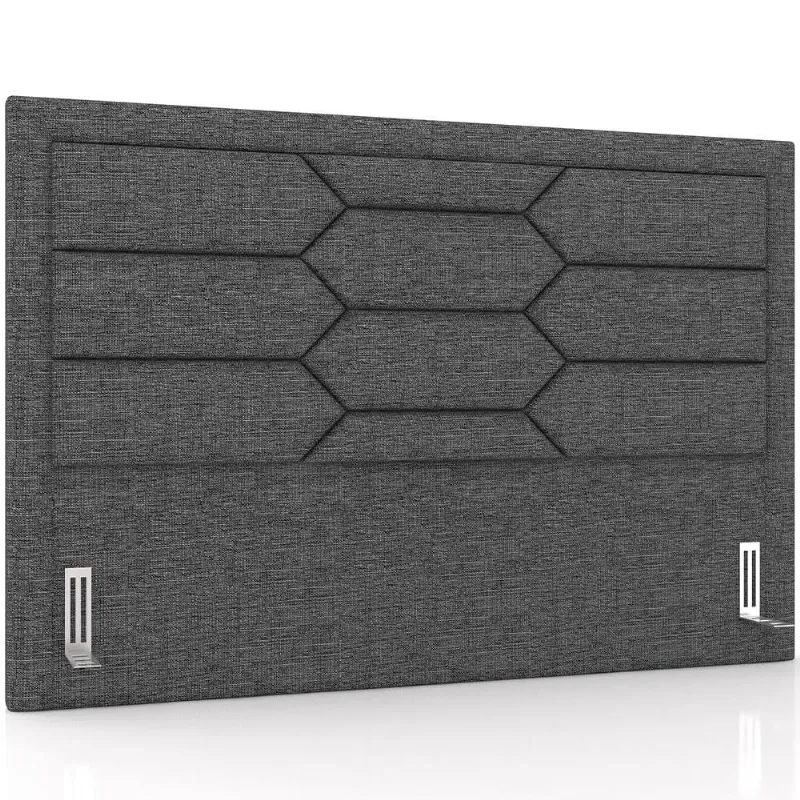 Cabeceira Cama Box Casal 140cm Estofada Nora P05 Linho Cinza Escuro - Lyam Decor - Lyam Decor