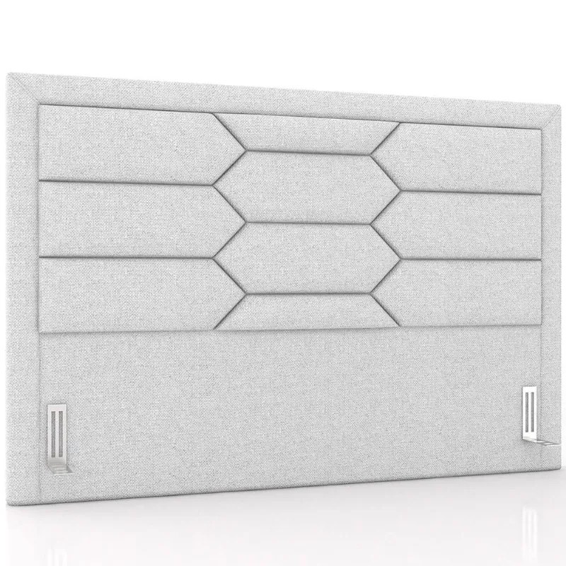 Cabeceira Cama Box Casal 140cm Estofada Nora P05 Linho Cinza Claro - Lyam Decor