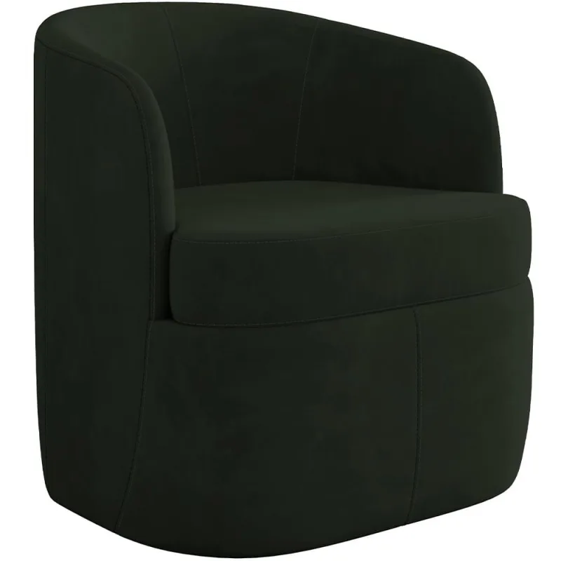 Poltrona Decorativa Giratória Para Sala de Estar Siena K01 Veludo Verde - Lyam Decor - Lyam Decor
