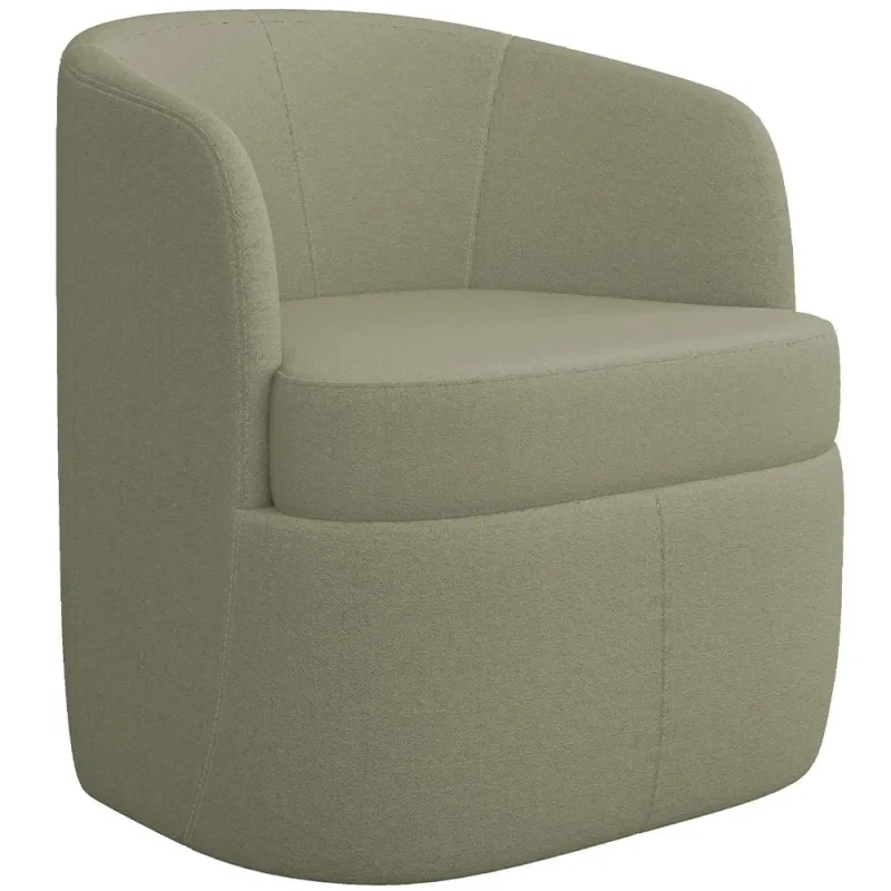 Poltrona Decorativa Giratória Para Sala de Estar Siena K01 Bouclê Verde - Lyam Decor - Lyam Decor