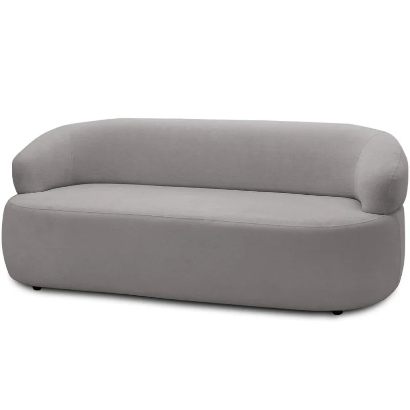 Sofá 3 Lugares Orgânico Sala de Estar Living 170cm Carmen F04 Veludo Cinza - Lyam Decor - Lyam Decor - Móveis