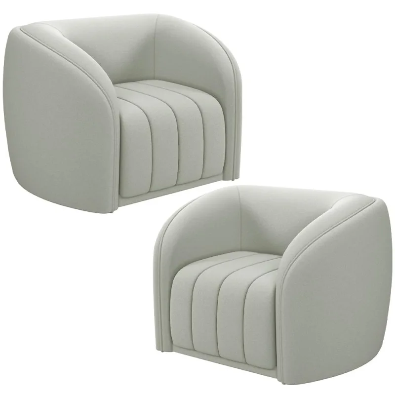 Kit 02 Poltronas Decorativa Para Sala De Estar Lazio M03 Veludo Creme - Lyam Decor - Lyam Decor - Móveis