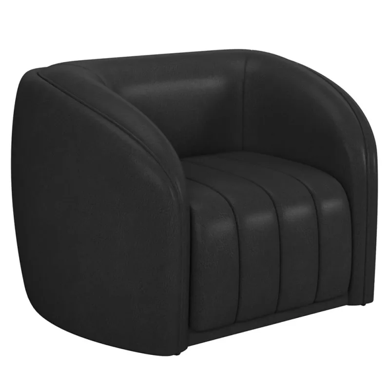 Poltrona Decorativa Para Sala De Estar Lazio M03 Corano Preto - Lyam Decor - Lyam Decor