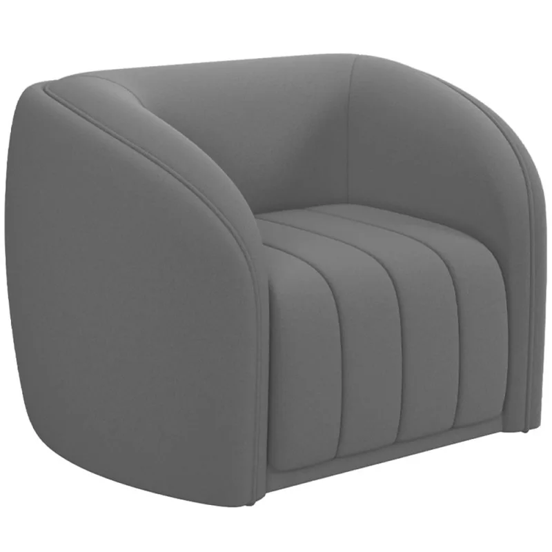 Poltrona Decorativa Para Sala De Estar Lazio M03 Veludo Cinza - Lyam Decor - Lyam Decor