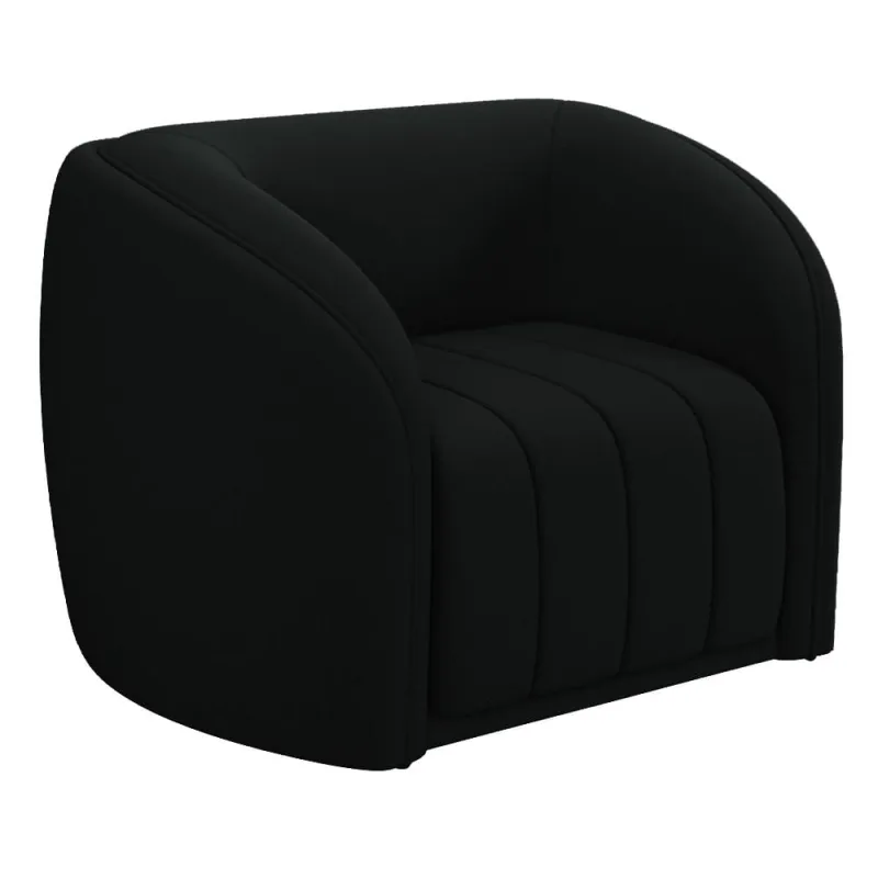 Poltrona Decorativa Para Sala De Estar Lazio M03 Veludo Preto - Lyam Decor - Lyam Decor - Móveis