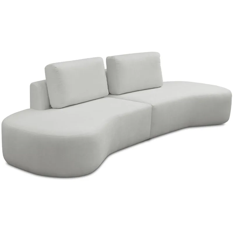 Sofá 4 Lugares Orgânico Sala de Estar Living 270cm Louise D06 Veludo Bege - Lyam Decor - Lyam Decor - Móveis